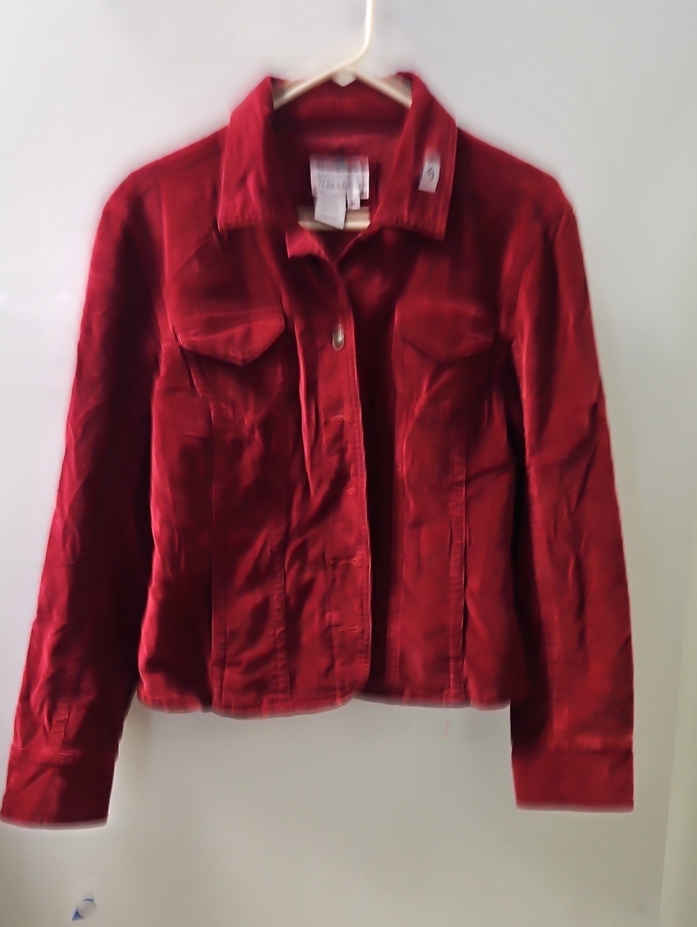 Live a Little Red Corduroy Jean Jacket